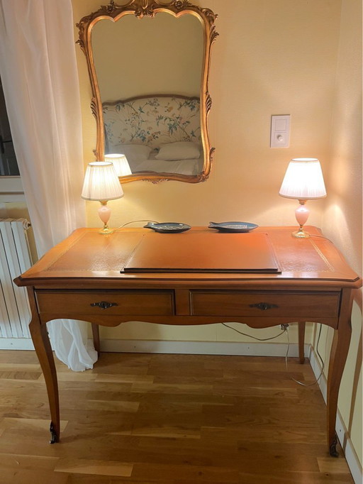 Louis XV style molded walnut desk