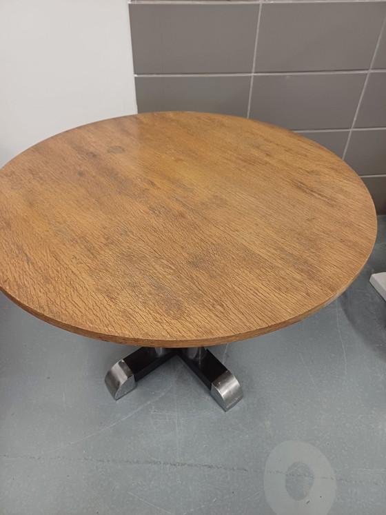 Table basse vintage Gispen plateau bois Christoffel Hoffmann, Tables basses, Métal, Noir (photo 2 sur 6)