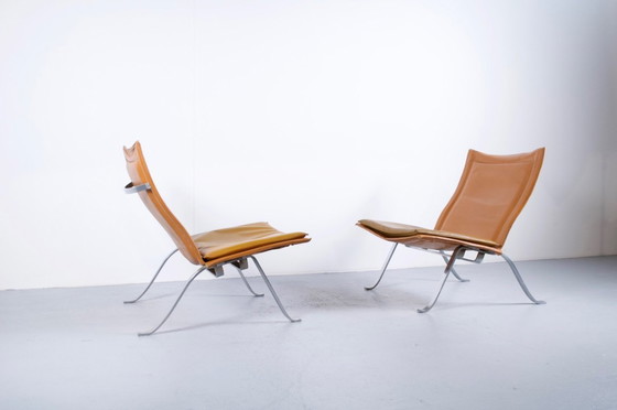 Image 1 of IMPONENTE COPPIA DI POLTRONE IN PELLE E ACCIAIO DEGLI ANNI '60