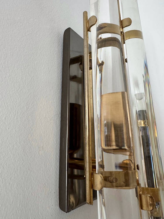 Image 1 of Wandleuchten aus Kristallbaguette aus den 1980er Jahren