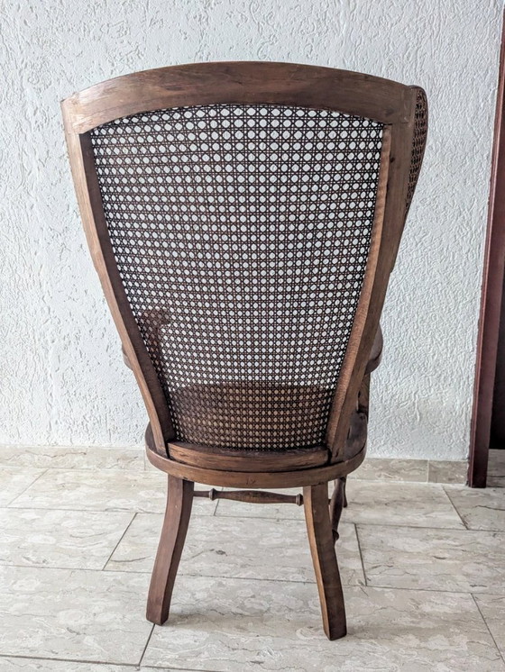 Image 1 of Poltrona antica in noce e canna di Gio Ponti di ispirazione italiana