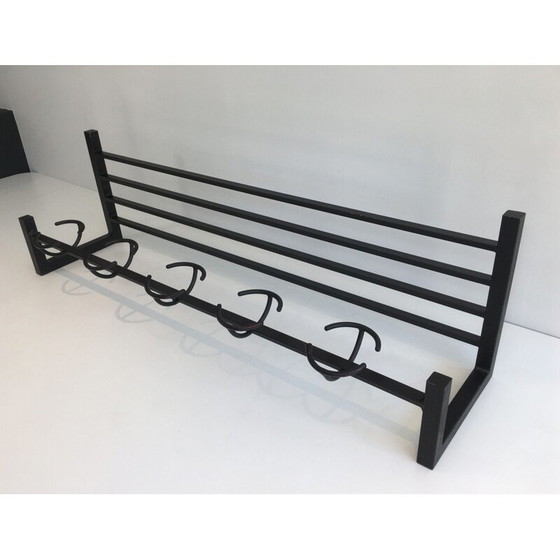 Image 1 of Vintage Blackened Metal Coat Rack, 1950