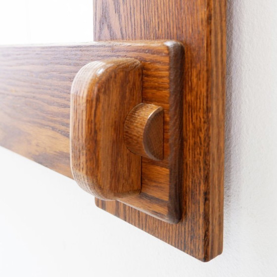 Image 1 of Specchio da parete brutalista con cornice in legno massello - anni '60