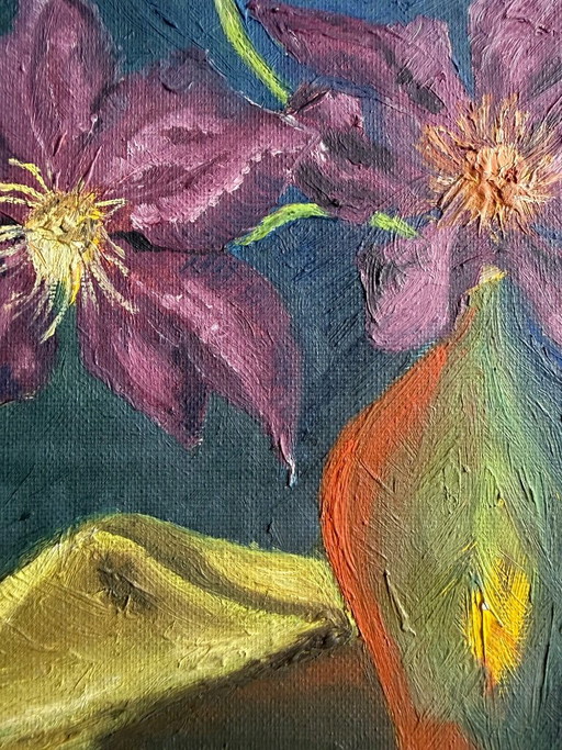 Antiek olieverfschilderij op canvas (1961) – schilderijen tekeningen, Wood (photo 2 of 9)