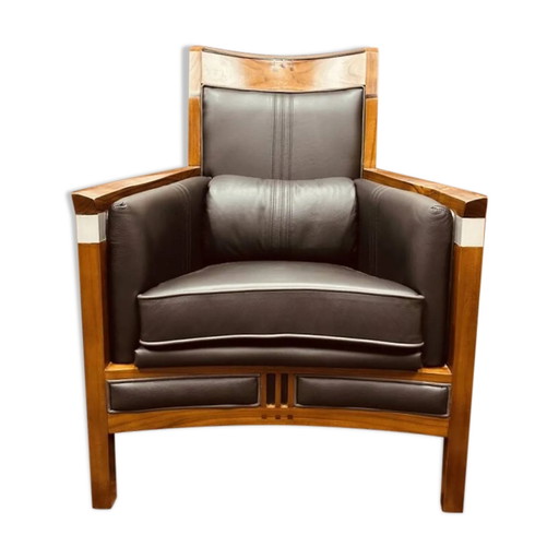Fauteuil Art Déco Classique Noir Haut