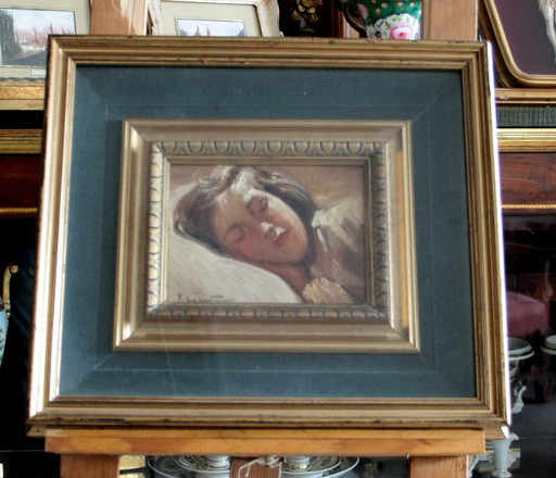 "Sleeping Girl" by Francesco Galante (1884-1972), signed work