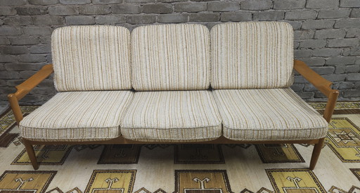 Scandinavian 3-seater sofa in bouclette fabric 1960