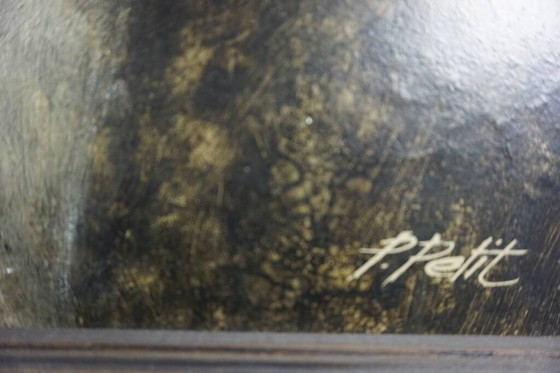 P.Petit. Portrait of the girl. – Paintings & Drawings, Wood (photo 3 of 6)