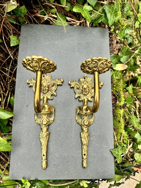2 wall sconces in solid brass "Medusa" 1950s – Wall lights, Barok (photo 8 of 12)