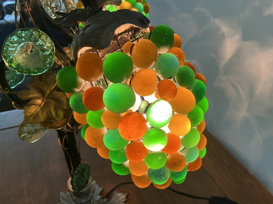 Vintage Italian Grape Lamp - Hollywood Regency - 3-Arm Murano Glass – Table lamps, Metal (photo 6 of 6)