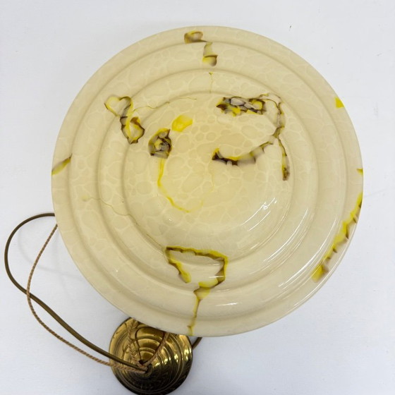 Image 1 of art deco hanglamp marmer glas , 1950s