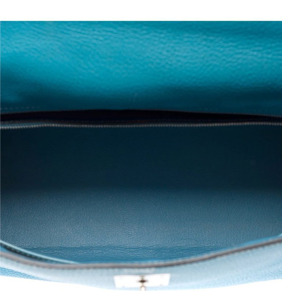 Image 1 of Borsa HERMES Kelly 32 in cuoio blu - 103442