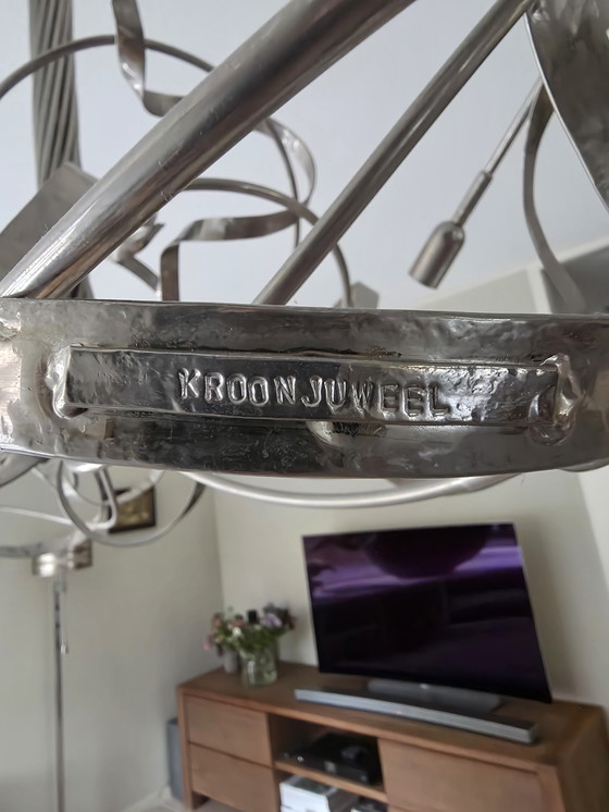 Image 1 of Grande suspension en métal blanc