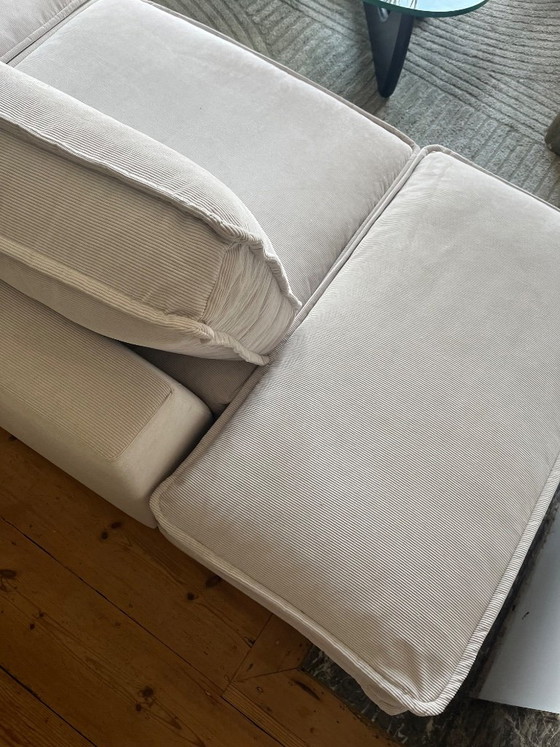 Bolia Noora Bank – 2-3 zits + poef – Ecru stof – Zeer goede staat – 3-5 zitsbanken, Velvet (photo 9 of 12)