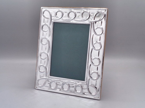 Image 1 of Silver plated metal frame, size for 9x13 photos