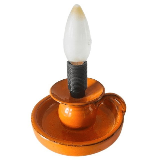 Image 1 of Vintage Space age lampenvoet oranje keramiek 1970's