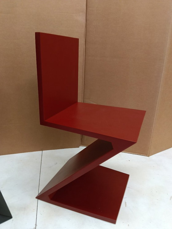 Image 1 of Sedia ALIVAR MVSEVM 514 ZIG ZAG (NUOVA, MAI USATA) Rosso Bordeaux o Nero