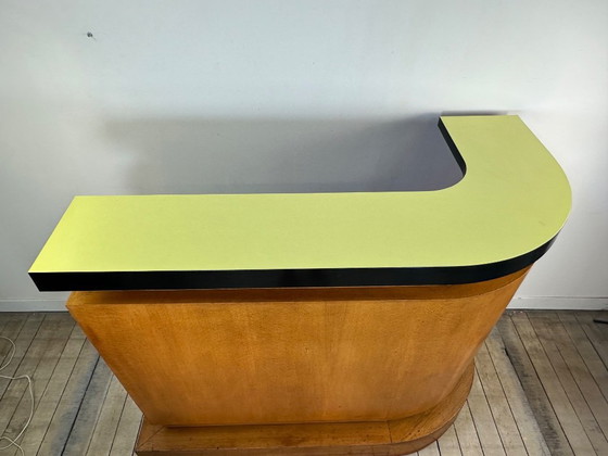 Image 1 of Bar vintage années 50/60 en placage chêne et plateau Formica