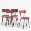 Set of antique red garden chairs (c.1920). Set of 4 pieces – Wood, Metal, Vintage (photo 8 of 15)