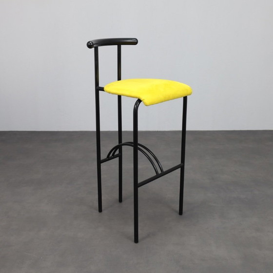 Image 1 of Ensemble de 4 tabourets de bar postmodernes, Italie, années 1980