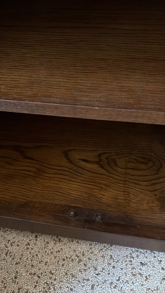 Sideboard 200 cm. Solid dark oak. 4 drawers, 4 doors. – Wood (photo 4 of 5)