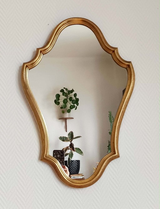Vintage vergoldeter Holzspiegel