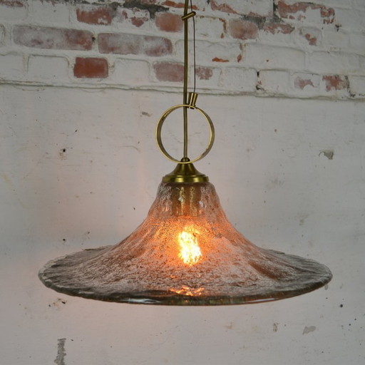1x glass semi-pendant light