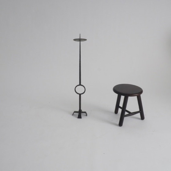 Image 1 of Wrought Iron Standing Candle Stick Holder