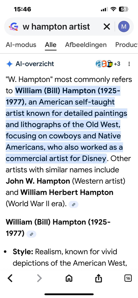 Image 1 of Olieverfschilderij William Hampton 