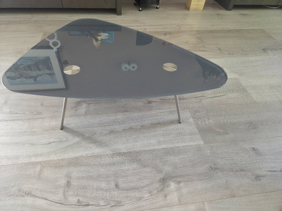 Two Glass Coffee Tables with Stainless Steel Legs – rvs (photo 3 of 5)