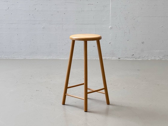 Sgabello da Bar Vintage in Legno Massiccio – Forma Semplice Mid-Century – Sgabelli (photo 9 of 11)