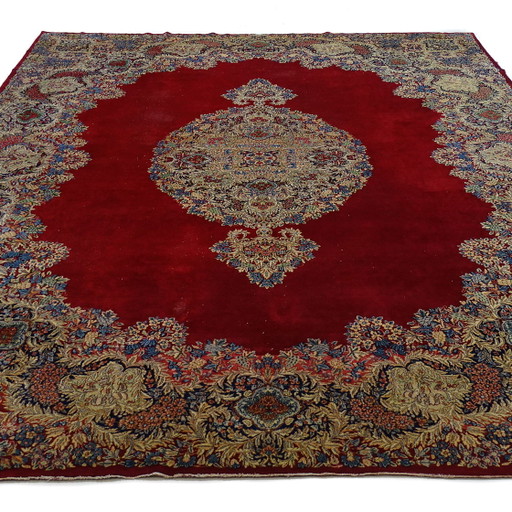 Tappeto vintage XXL Kirman - 487 x 356 cm - Lana su cotone - Annodato a mano