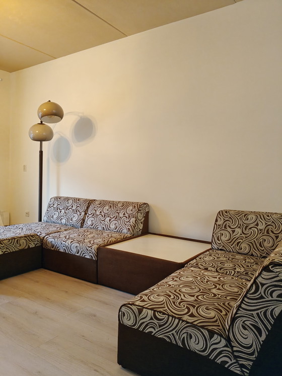 Image 1 of Vintage 70's space age design element sofa brown/cream
