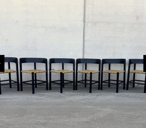 Ensemble de salle à manger Fritz Hansen papercord par Mogens Lassen