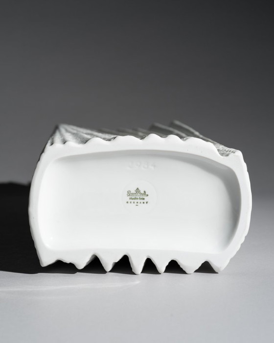 Image 1 of Brutalist XXL 42 CM Floor Vase Martin Freyer Rosenthal Studio-Line Bisque Porcelain Plissé Relief