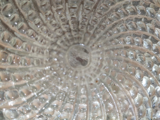 Image 1 of Glazen plafond lamp rond vintage jaren 60 plafondlamp Plafonniere