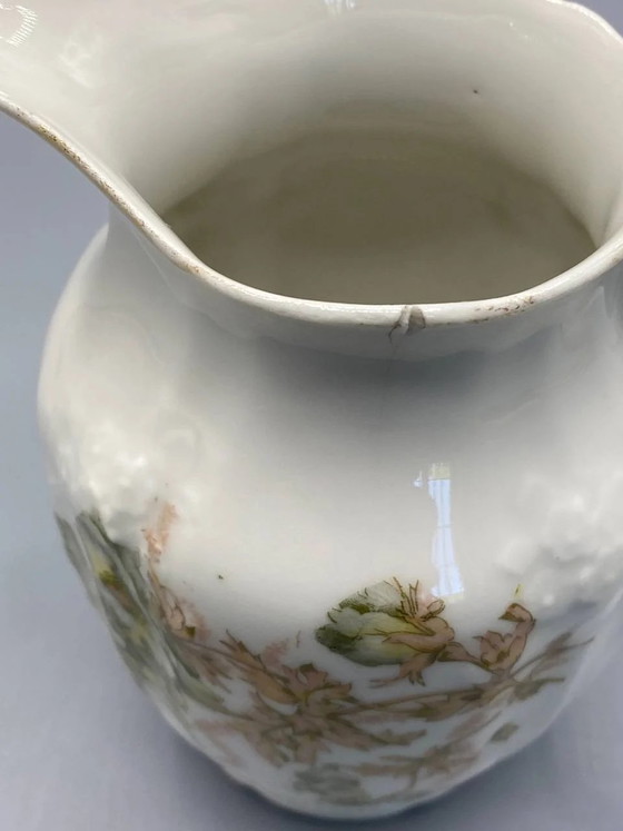 Antique Embossed Porcelain Milk Jug, Art Nouveau Floral Decor, Circa 1900 – Decorative Objects (photo 3 of 4)