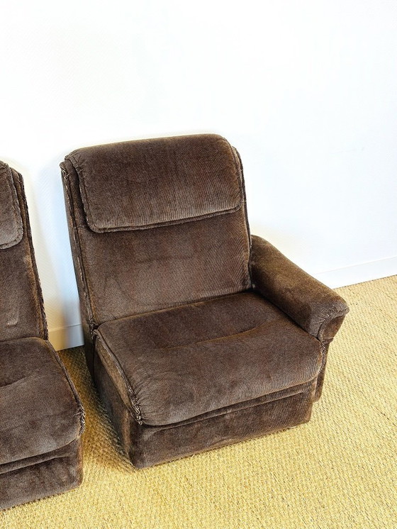 Image 1 of Ensemble de salon vintage en velours, 1960, Set de 3