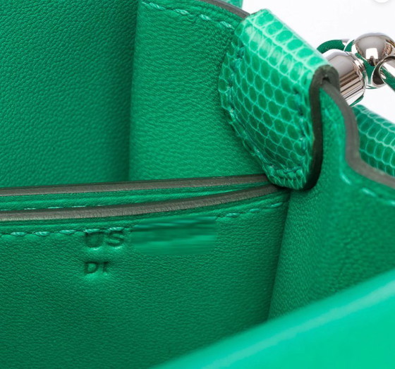 Image 1 of Borsa Hermes Roulis in Cuirs Exotiques Vert - 101528
