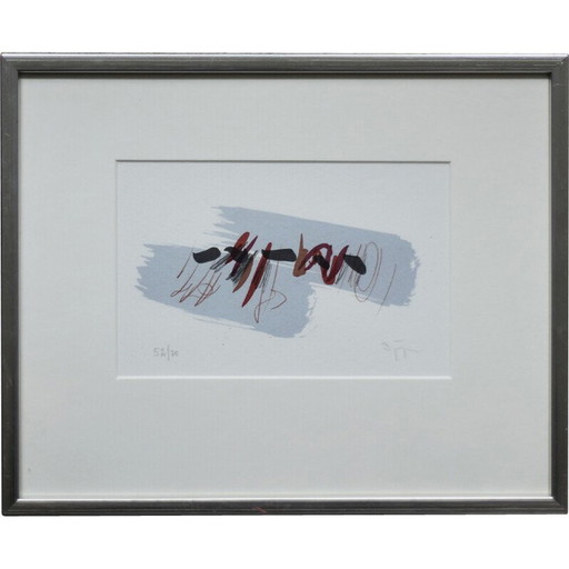 Vintage lithograph by Lars Sjögren, Sweden 1970