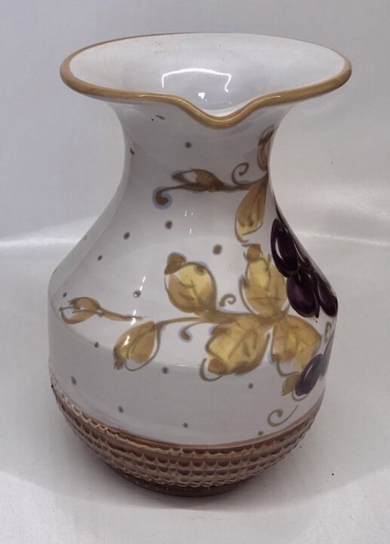 Image 1 of Pitcher vase by Fratelli Fanciullaci with grape decoration