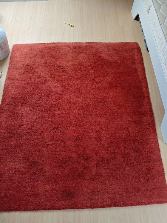 Tapis noué à la main, rouge, Laine (photo 5 sur 6)