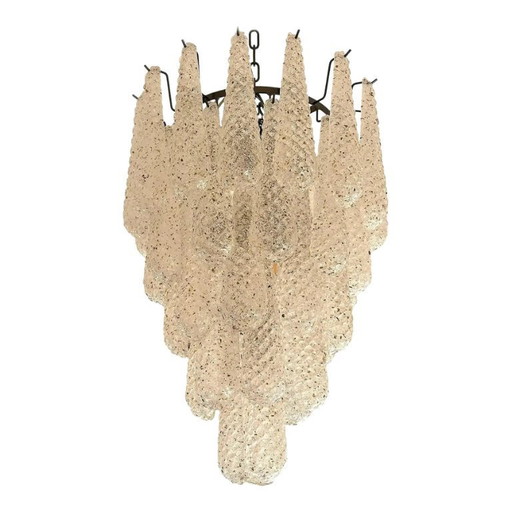 Vintage-inspirierter venezianischer Murano-Glas-Kronleuchter „Conchiglie“ in Schwarznickel