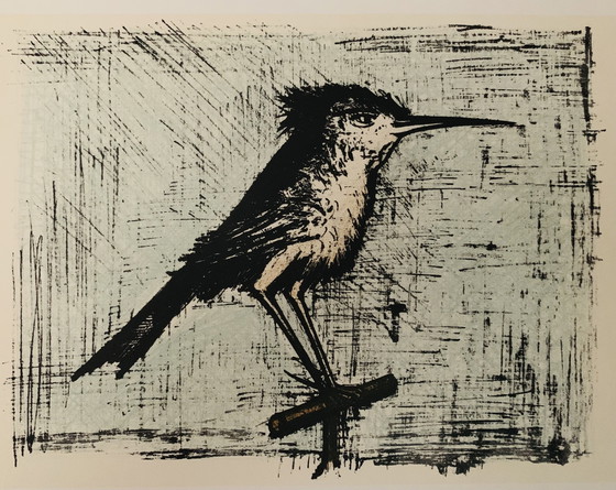 Image 1 of Bernard Buffet,“The Bird, 1967”. Gedrukt November 1967 Op De Persen Van Fernand Mourlot, Meesterlithograaf In Parijs. In Uitstek