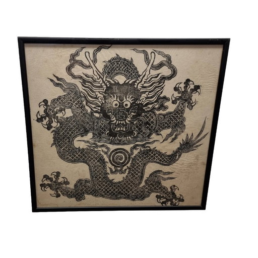 Aziatische draken schilderij op rijstpapier