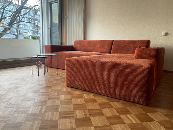 Image 1 of Corner sofa Nina right ribbed fabric