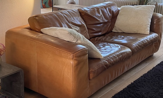 Image 1 of Molinari 2-Sitzer und 3-Sitzer Sofa In Cognac Leder