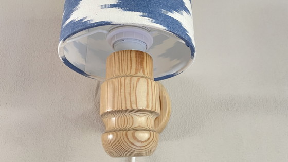 Image 1 of Vintage Solbackens Svarveri wall lamp with new handmade shade