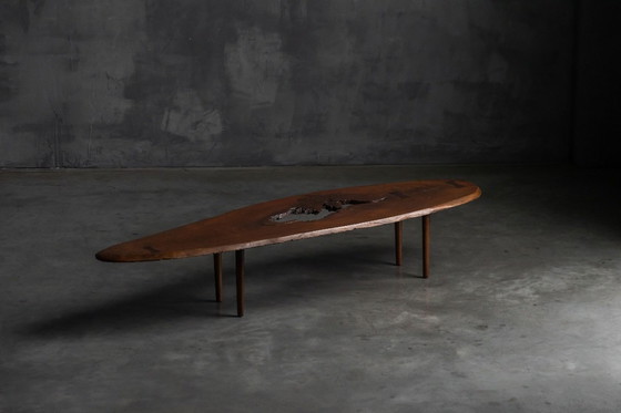 Image 1 of Mesa de centro moderna orgánica con hueco natural, Francia, mediados del siglo XX