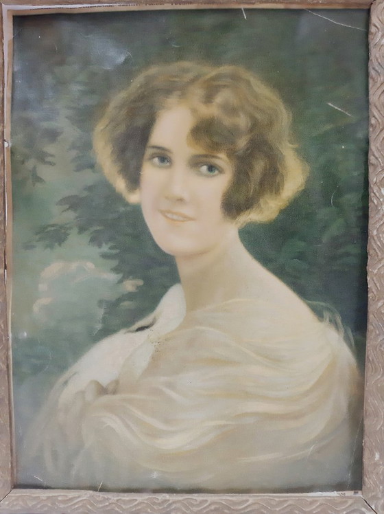 Image 1 of Impression d'art portrait encadrée vintage